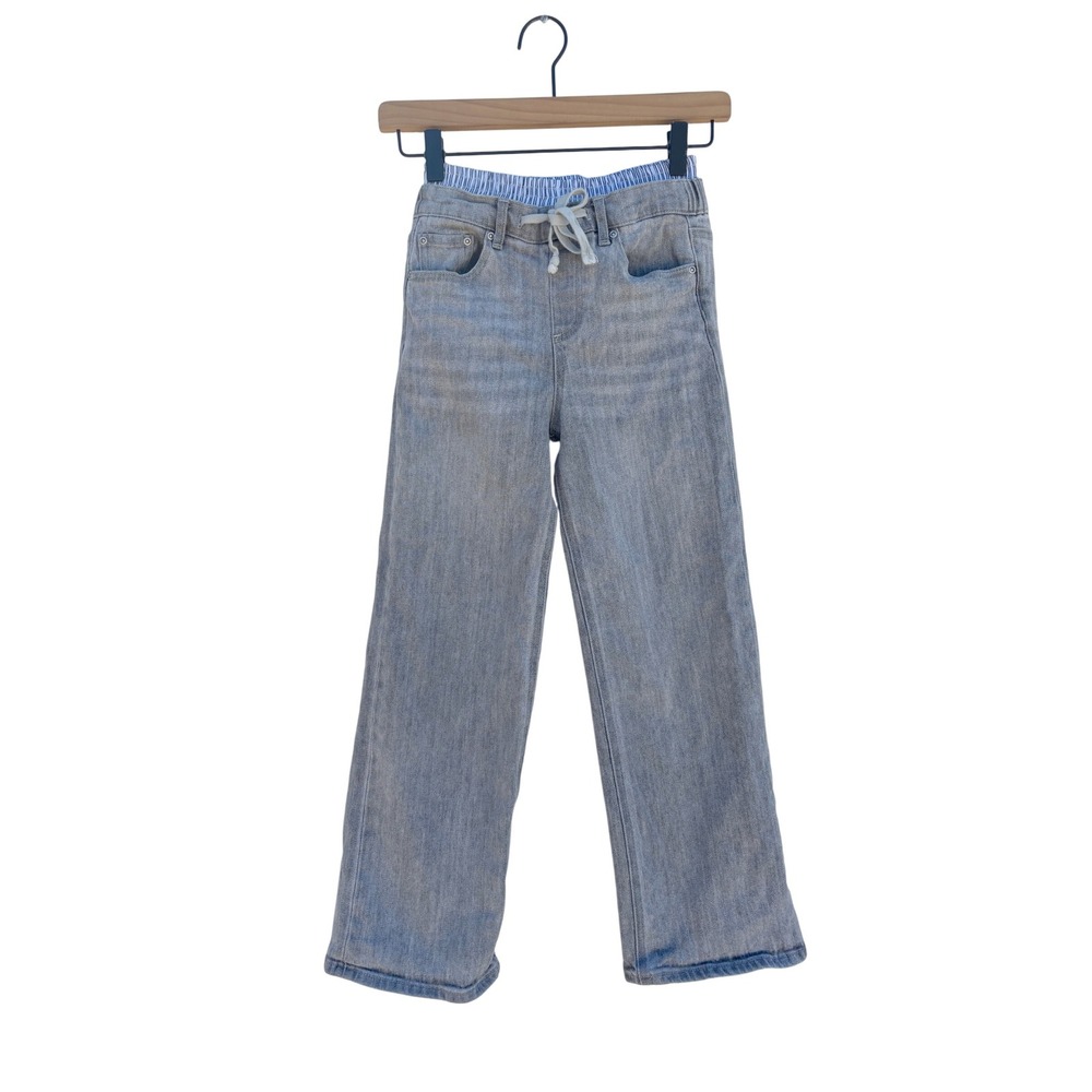 Tractr Kids‎ Gray Denim Wide Straight Leg Pull On Waist Jeans - Size 8